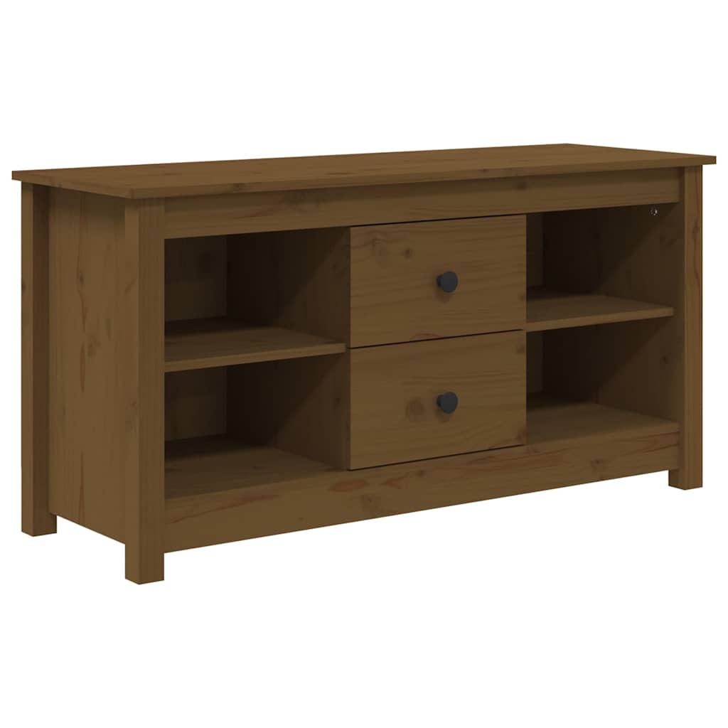 vidaXL TV Cabinet Honey Brown 103x36.5x52 cm Solid Wood Pine 2