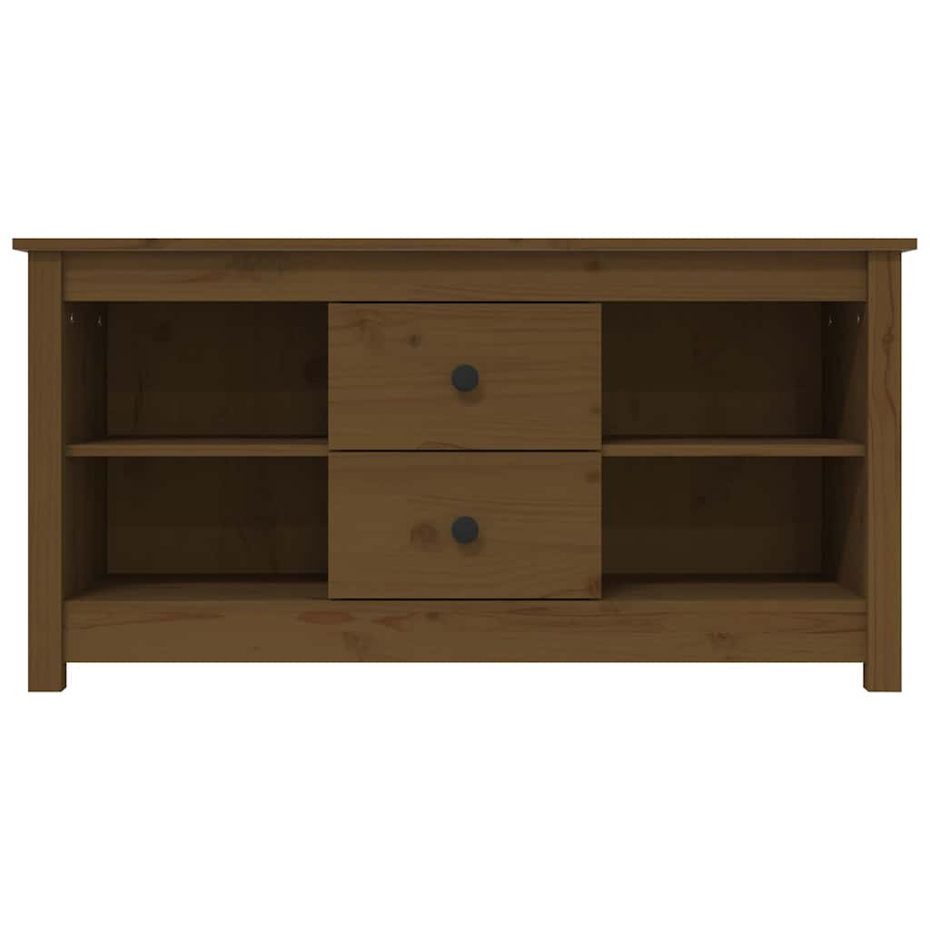 vidaXL TV Cabinet Honey Brown 103x36.5x52 cm Solid Wood Pine 3