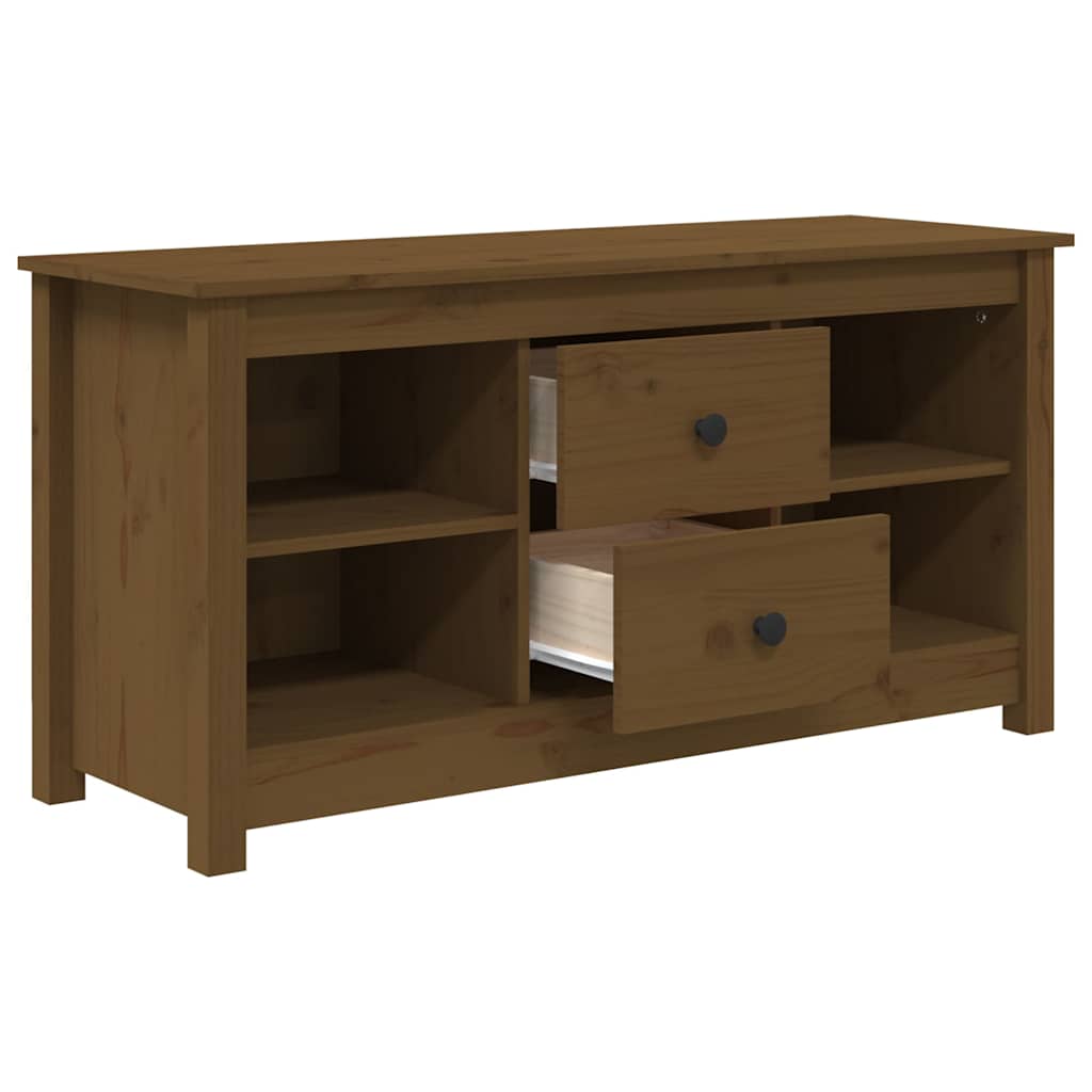 vidaXL TV Cabinet Honey Brown 103x36.5x52 cm Solid Wood Pine 4