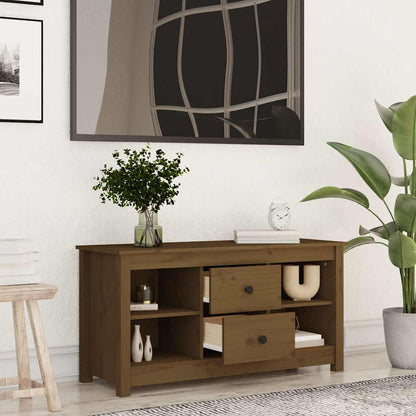 vidaXL TV Cabinet Honey Brown 103x36.5x52 cm Solid Wood Pine 6