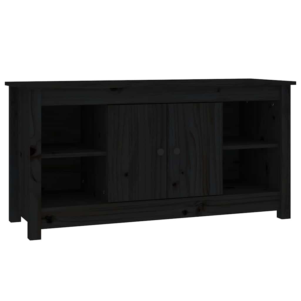 vidaXL TV Cabinet Black 103x36,5x52 cm Solid Wood Pine 2
