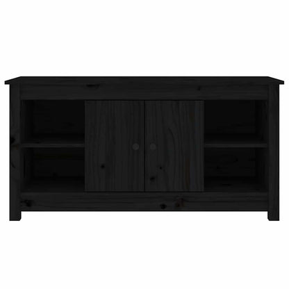 vidaXL TV Cabinet Black 103x36,5x52 cm Solid Wood Pine 3