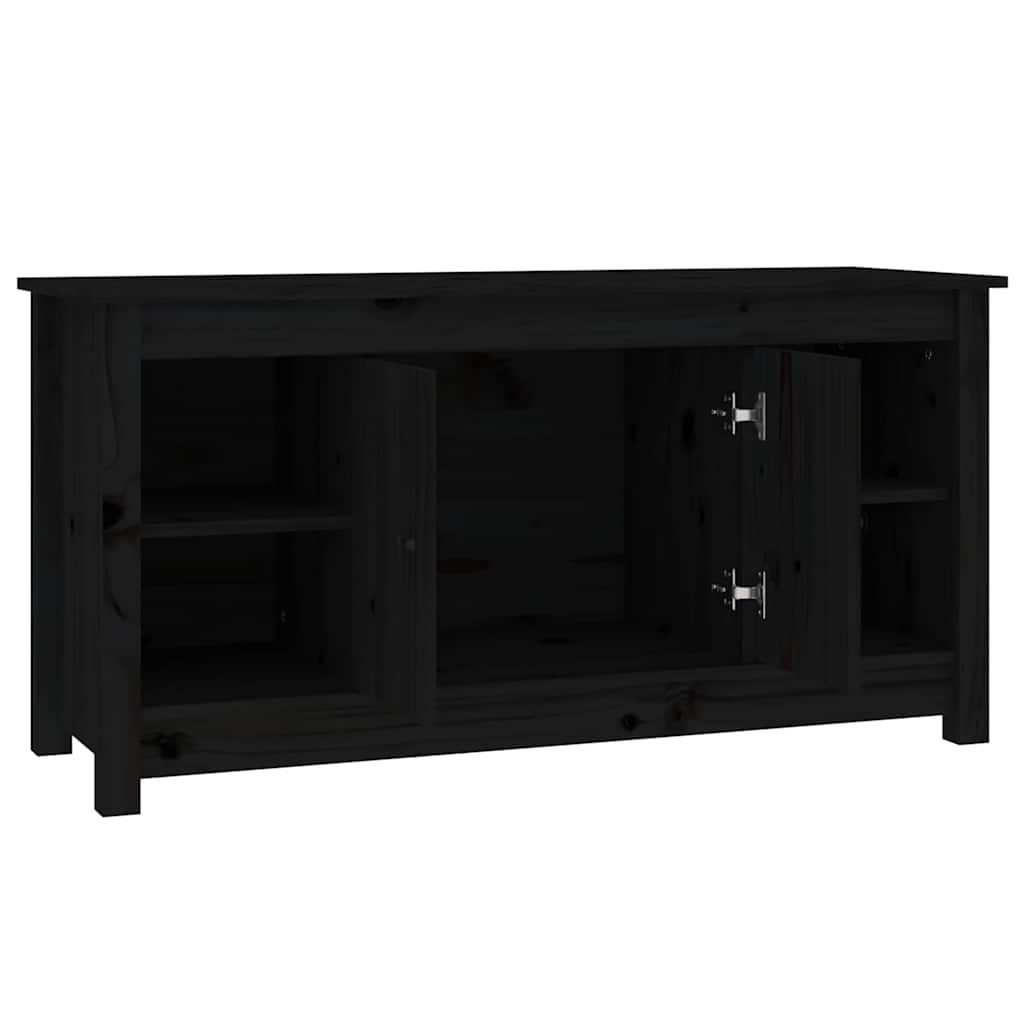 vidaXL TV Cabinet Black 103x36,5x52 cm Solid Wood Pine 4