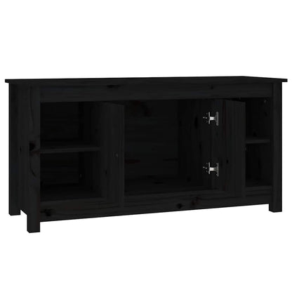 vidaXL TV Cabinet Black 103x36,5x52 cm Solid Wood Pine 4