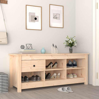 Shoe Cabinet 110x38x45,5 cm Solid Wood Pine Natural