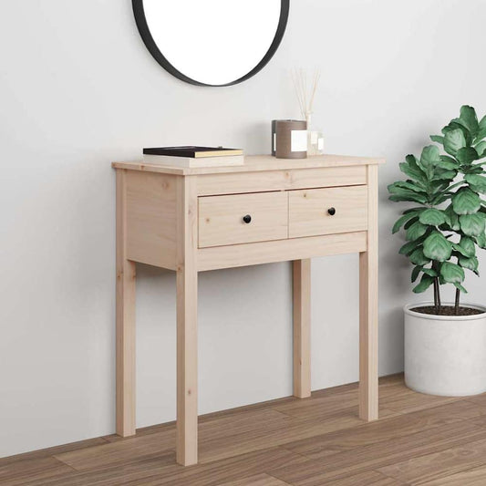 Console Table 70x35x75 cm Solid Wood Pine Natural 70 cm