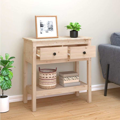 vidaXL Console Table 75x35x75 cm Solid Wood Pine 3