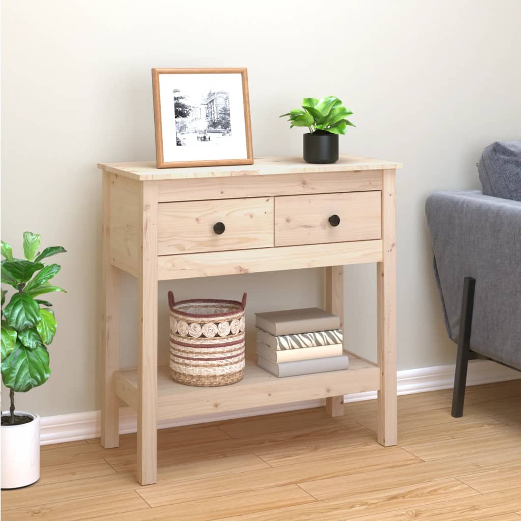 vidaXL Console Table 75x35x75 cm Solid Wood Pine 1