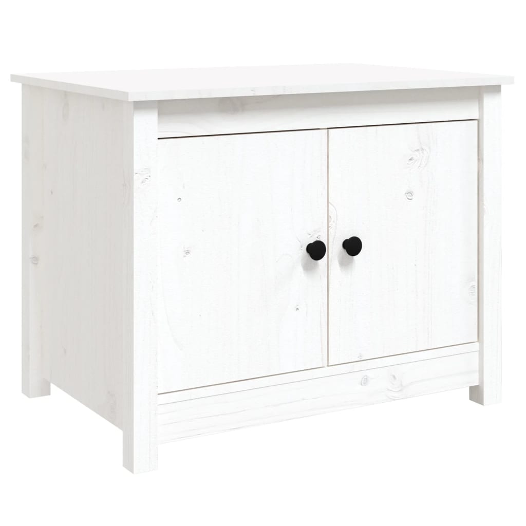 vidaXL Coffee Table White 71x49x55 cm Solid Wood Pine 2