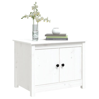 vidaXL Coffee Table White 71x49x55 cm Solid Wood Pine 4