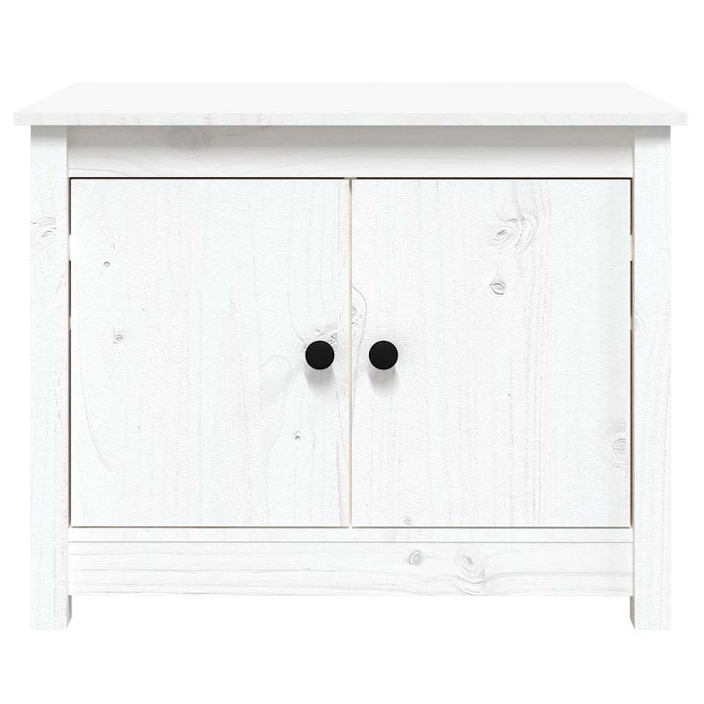 vidaXL Coffee Table White 71x49x55 cm Solid Wood Pine 6
