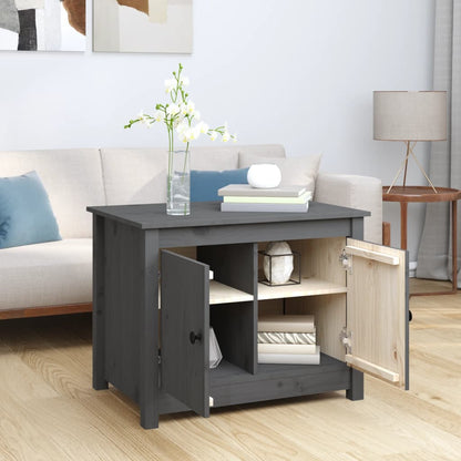 vidaXL Coffee Table Grey 71x49x55 cm Solid Wood Pine 3