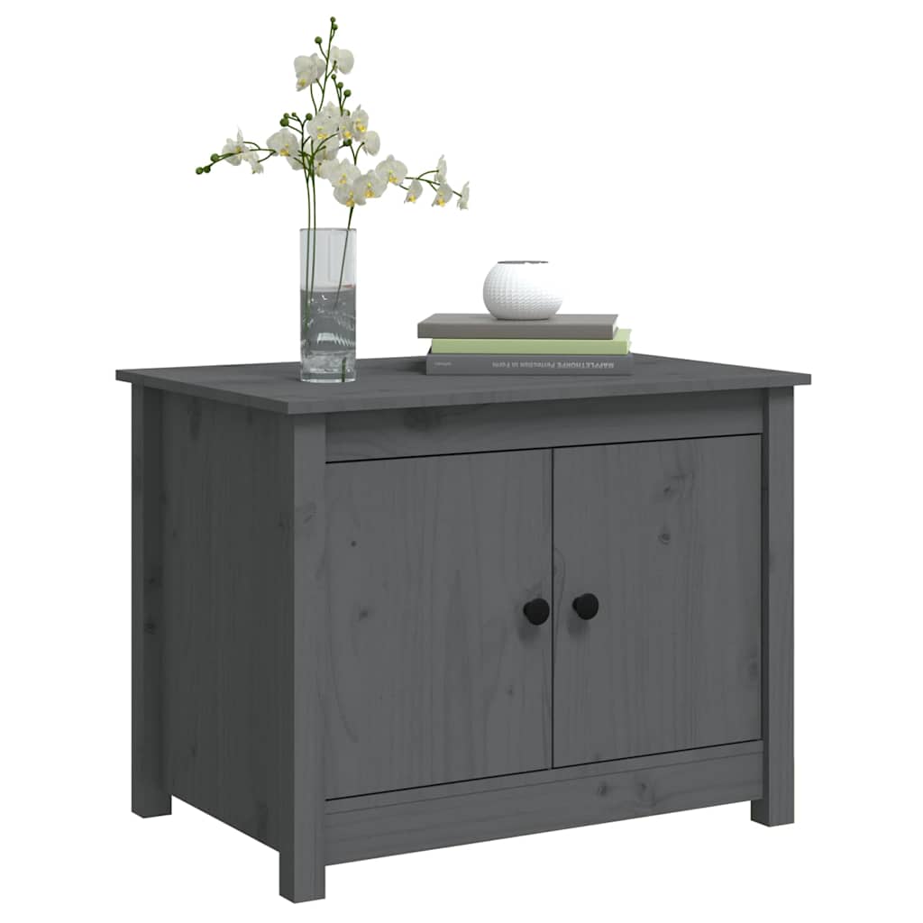 vidaXL Coffee Table Grey 71x49x55 cm Solid Wood Pine 4