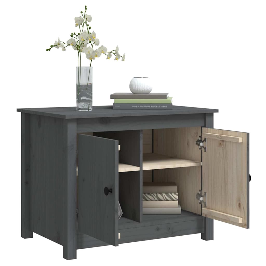 vidaXL Coffee Table Grey 71x49x55 cm Solid Wood Pine 5