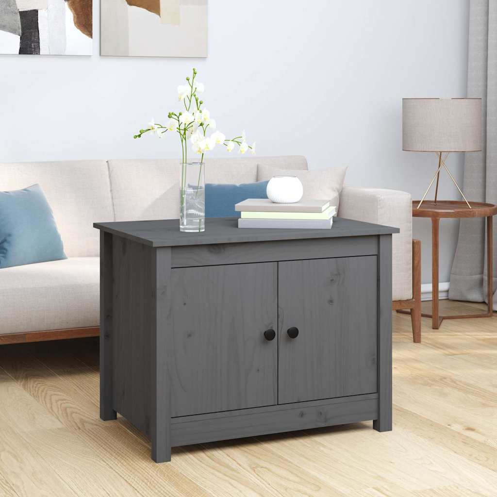 vidaXL Coffee Table Grey 71x49x55 cm Solid Wood Pine 1