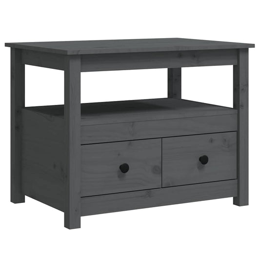 vidaXL Coffee Table Grey 71x49x55 cm Solid Wood Pine 2