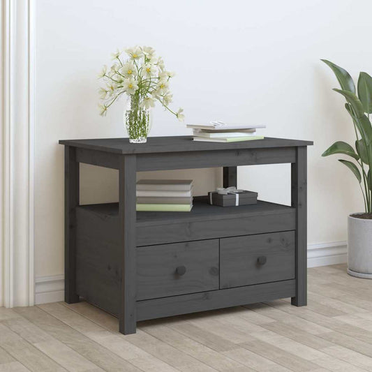 vidaXL Coffee Table Grey 71x49x55 cm Solid Wood Pine 1