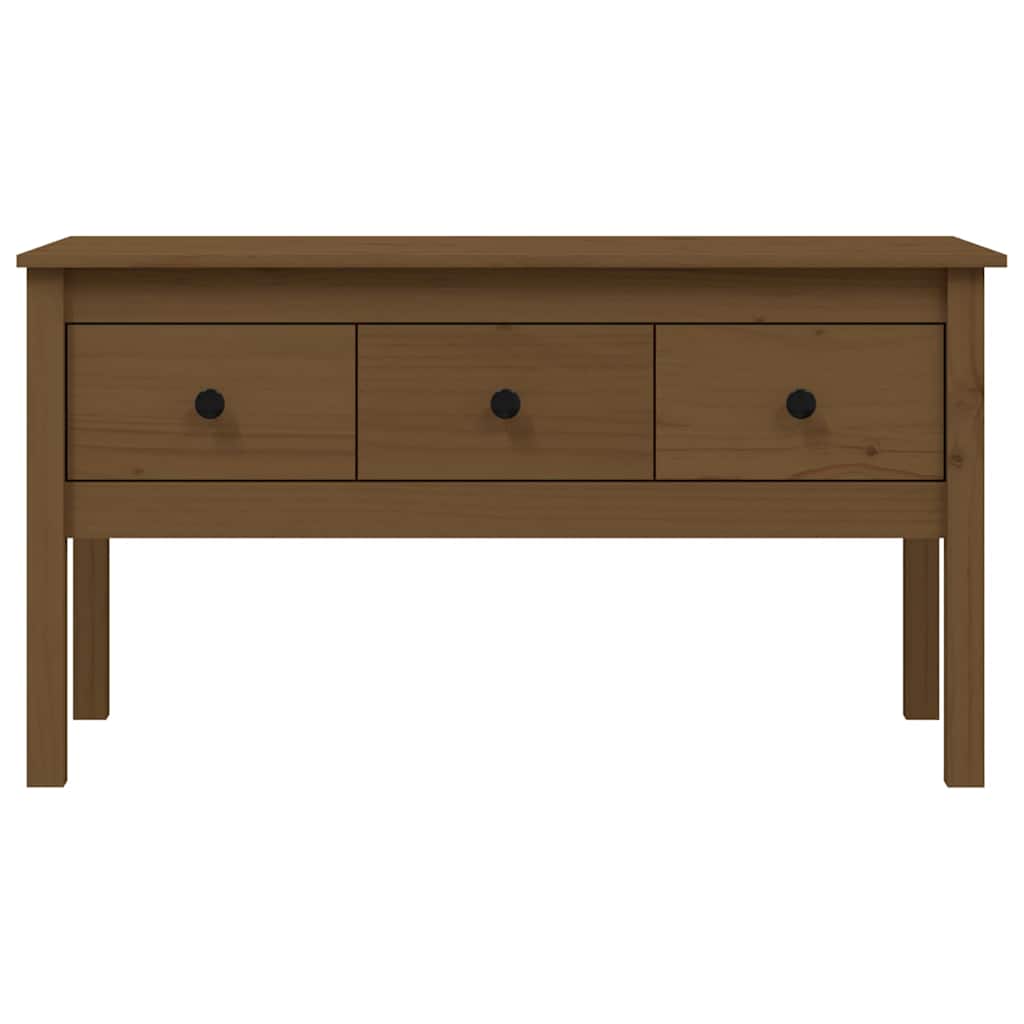vidaXL Coffee Table Honey Brown 102x49x55 cm Solid Wood Pine 6
