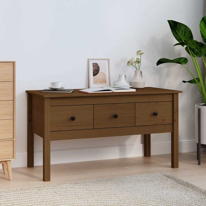 vidaXL Coffee Table Honey Brown 102x49x55 cm Solid Wood Pine 1