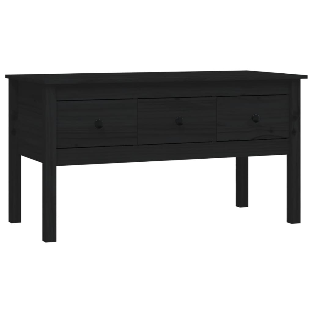 vidaXL Coffee Table Black 102x49x55 cm Solid Wood Pine 2