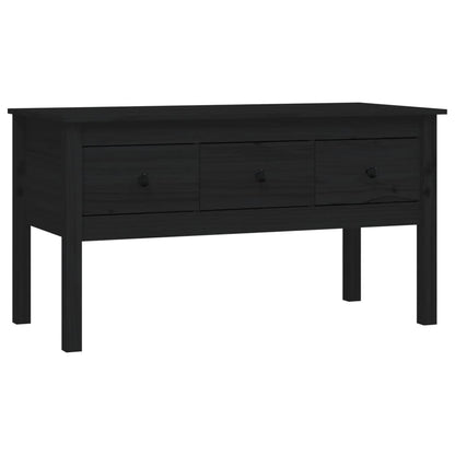 vidaXL Coffee Table Black 102x49x55 cm Solid Wood Pine 2