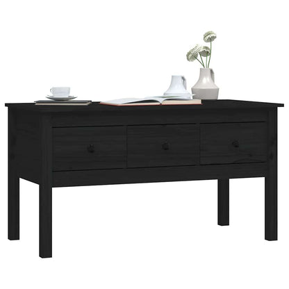 vidaXL Coffee Table Black 102x49x55 cm Solid Wood Pine 4