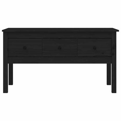 vidaXL Coffee Table Black 102x49x55 cm Solid Wood Pine 6