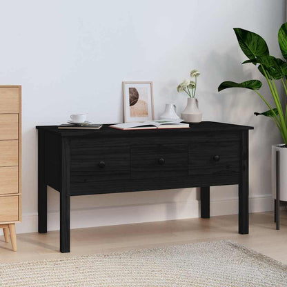 vidaXL Coffee Table Black 102x49x55 cm Solid Wood Pine 1