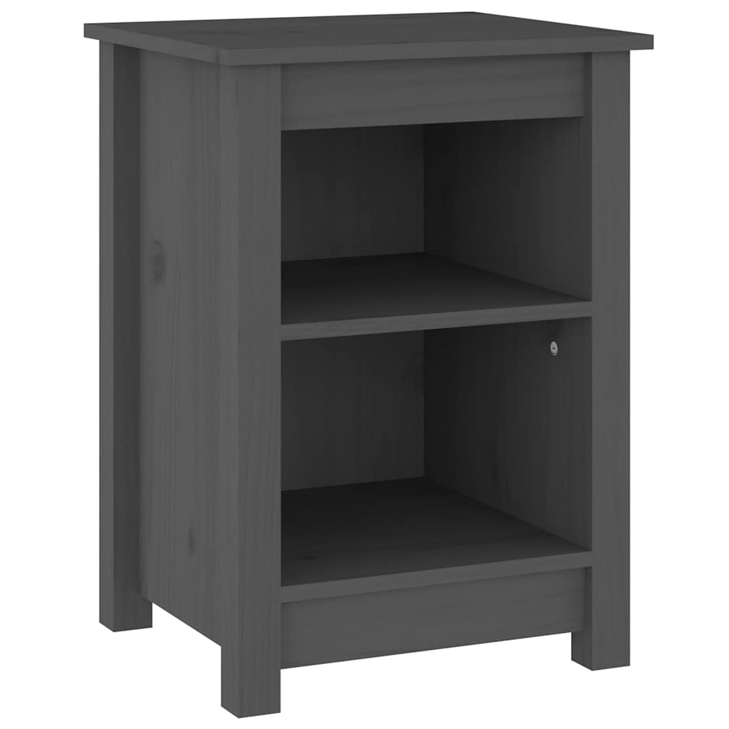 vidaXL Bedside Cabinet | Set of 2 | Grey | Solid pine wood | 40x35x55 cm 3