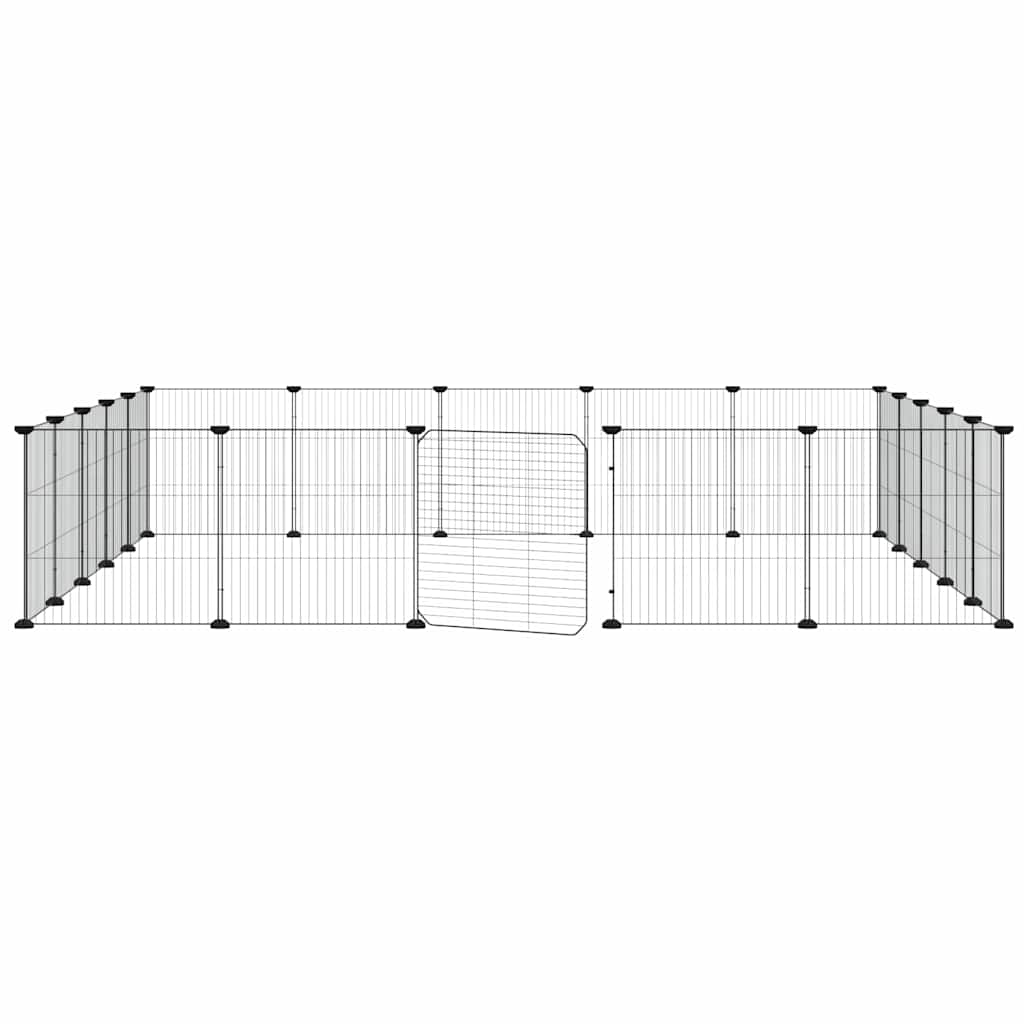vidaXL 20-Panel Pet Cage with Door Black 35x35 cm Steel 4