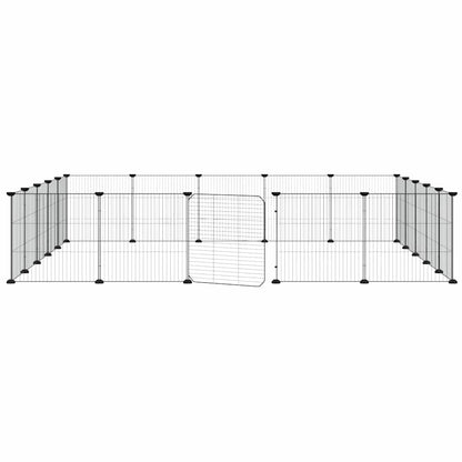 vidaXL 20-Panel Pet Cage with Door Black 35x35 cm Steel 4