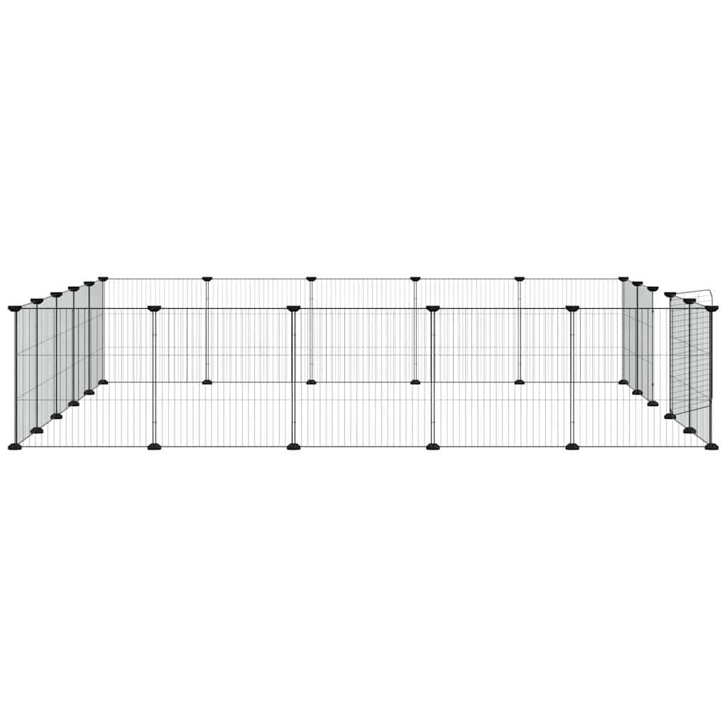 vidaXL 20-Panel Pet Cage with Door Black 35x35 cm Steel 5