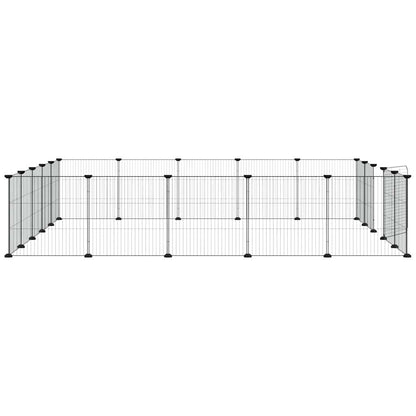 vidaXL 20-Panel Pet Cage with Door Black 35x35 cm Steel 5