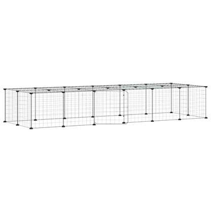 8-Panel Pet Cage Black 70x35x35 cm Steel 4.3 cm 4.3 cm 28-panel with door