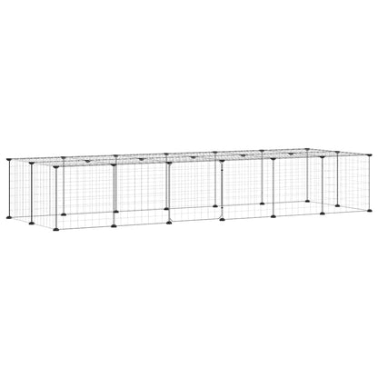 8-Panel Pet Cage Black 70x35x35 cm Steel 4.3 cm 4.3 cm 28-panel with door