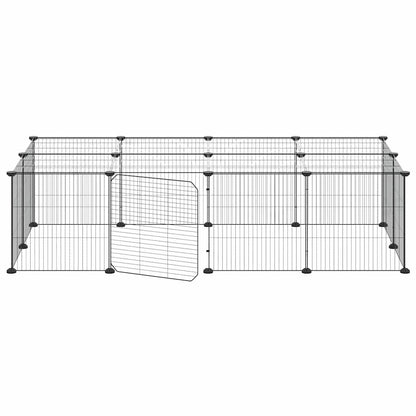 vidaXL 20-Panel Pet Cage with Door Black 140x70x35 cm Steel 4
