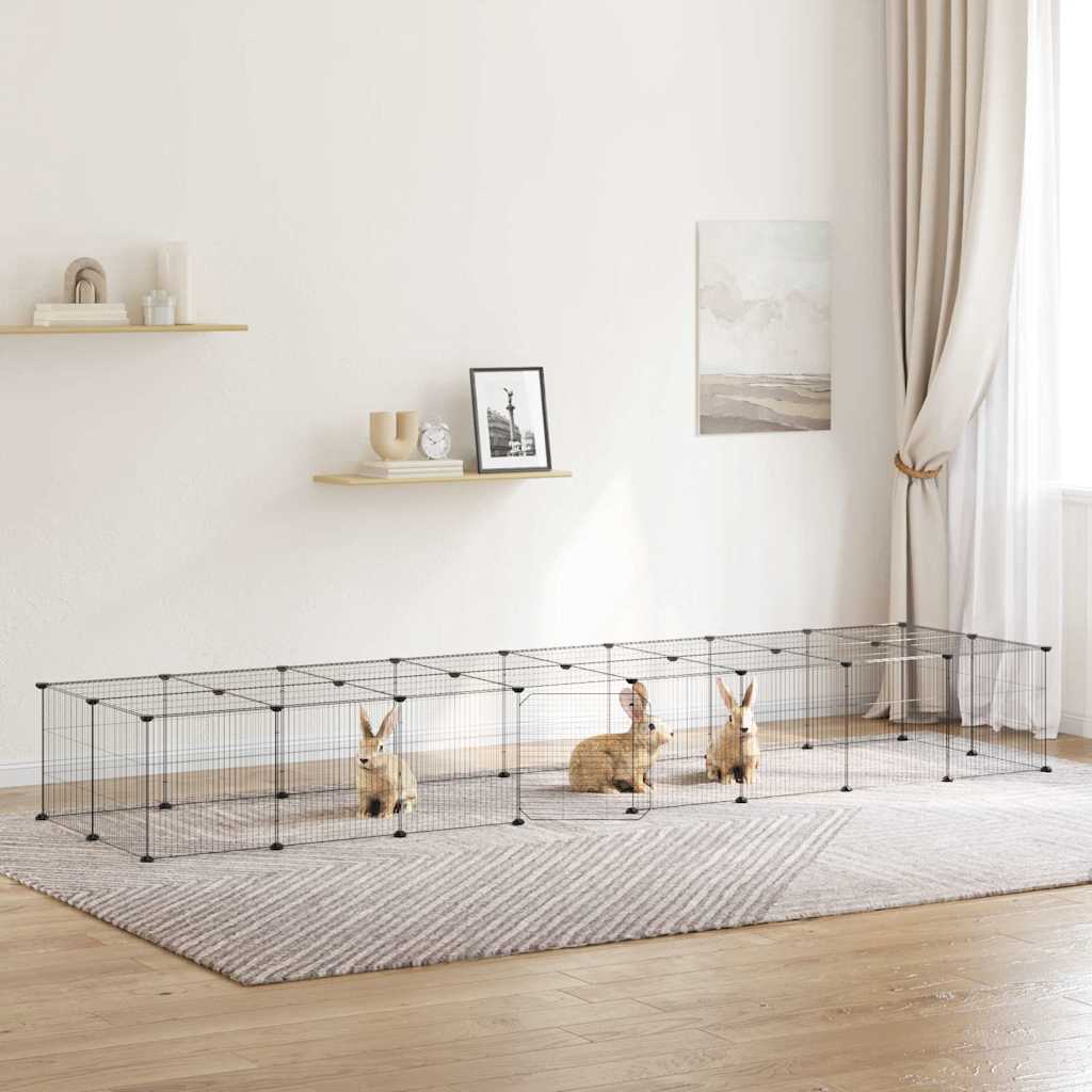 vidaXL 8-Panel Pet Cage Black 70x35x35 cm Steel