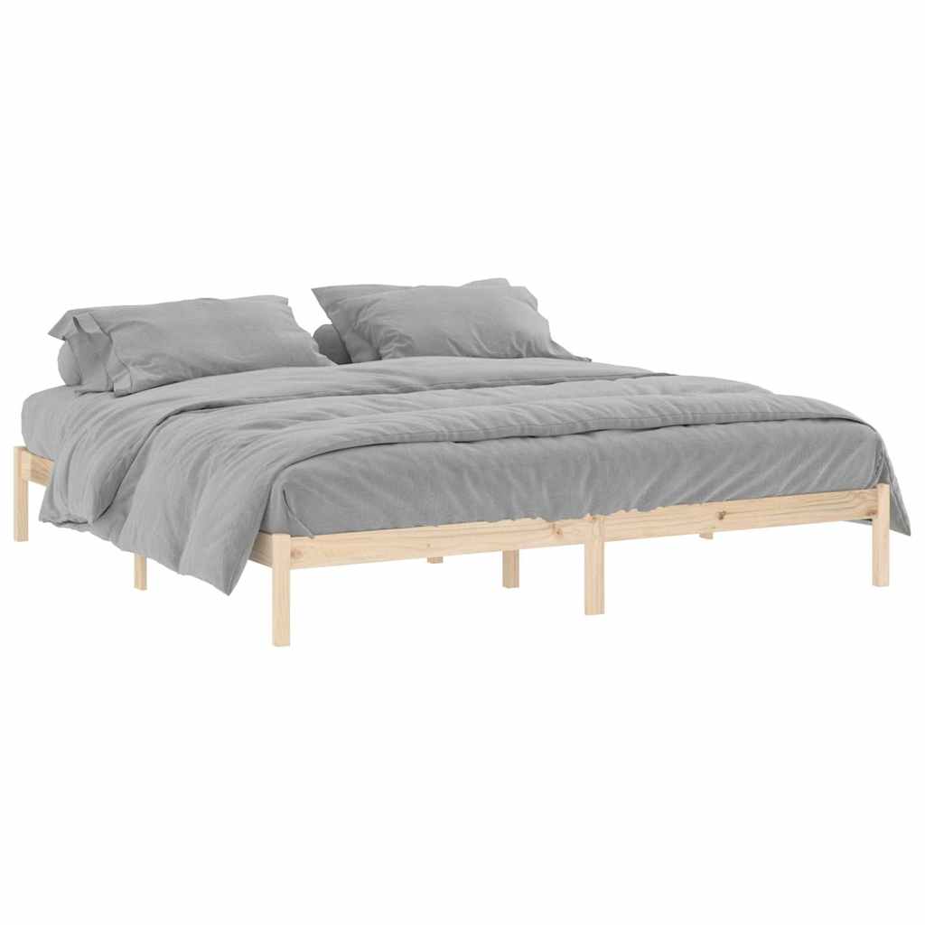 vidaXL Bed Frame without Mattress 193x203 cm Solid Wood Pine King 2