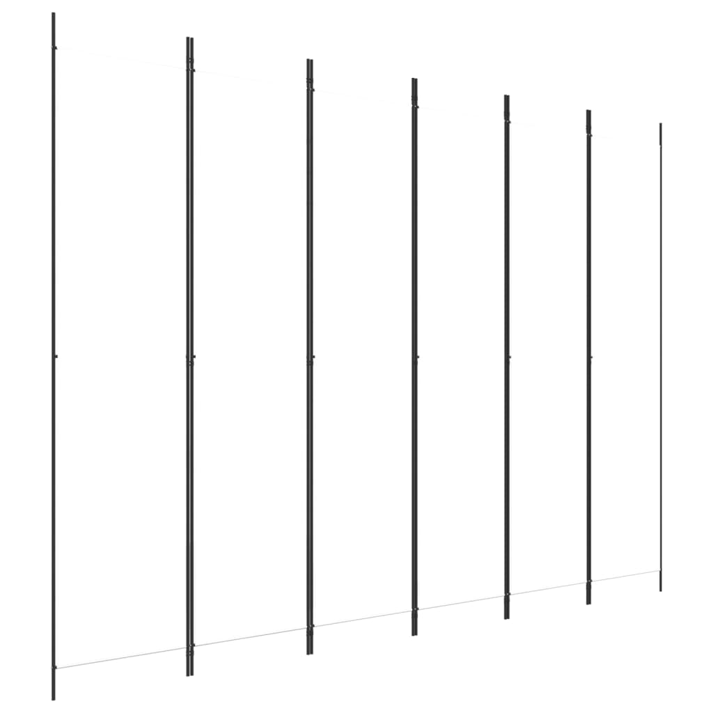 vidaXL 6-Panel Room Divider White 300x220 cm Fabric 2