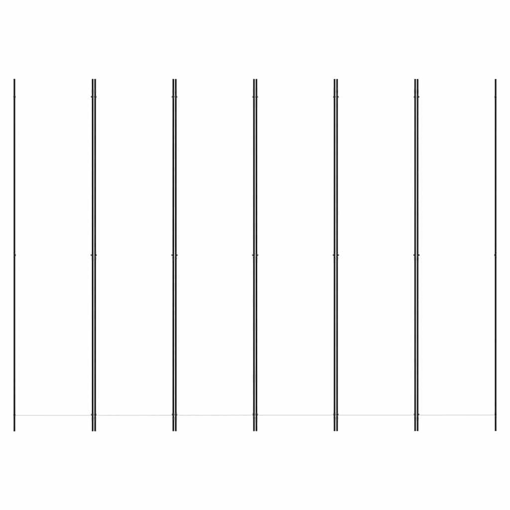 vidaXL 6-Panel Room Divider White 300x220 cm Fabric 3