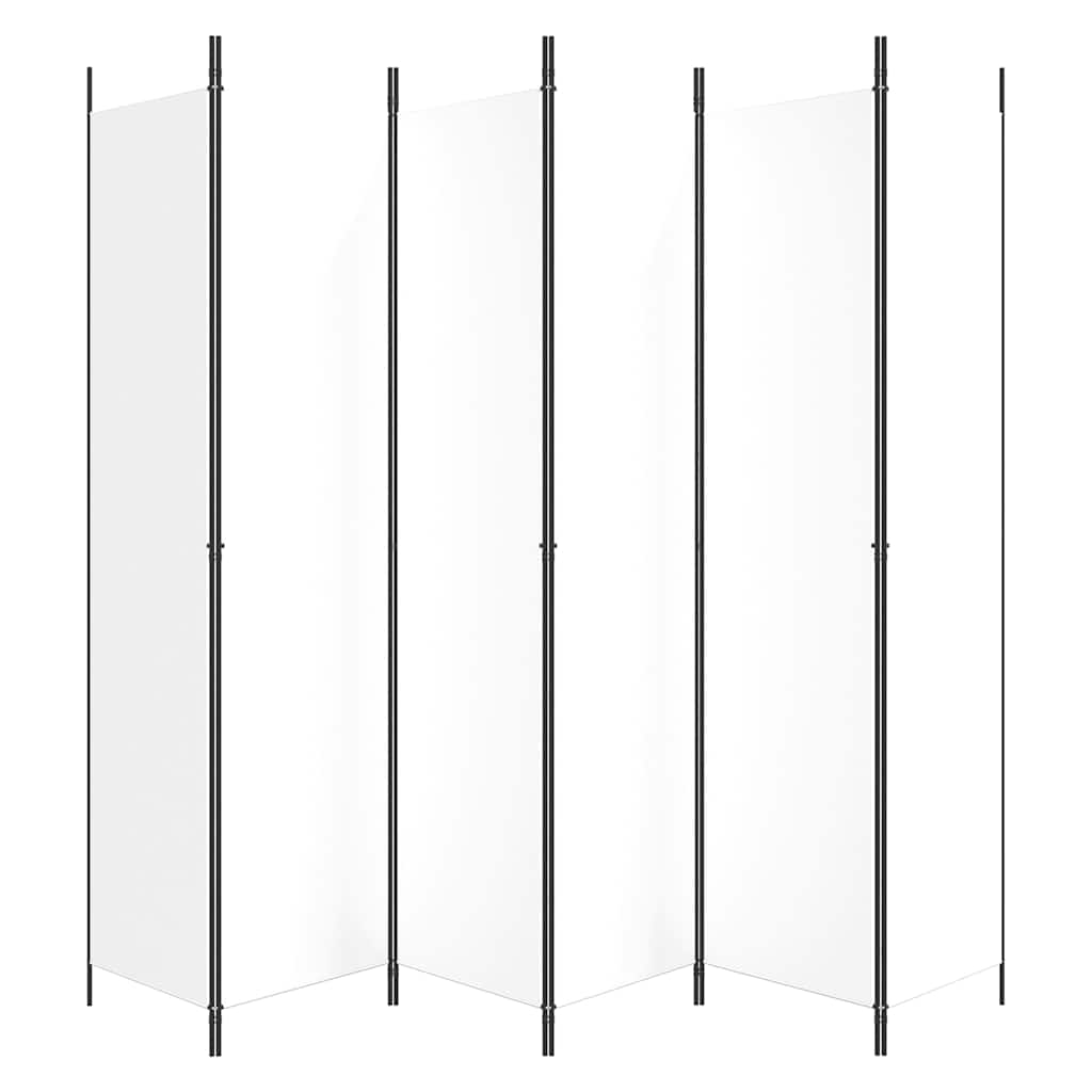 vidaXL 6-Panel Room Divider White 300x220 cm Fabric 4