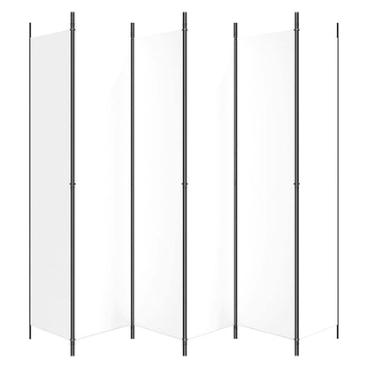 vidaXL 6-Panel Room Divider White 300x220 cm Fabric 4