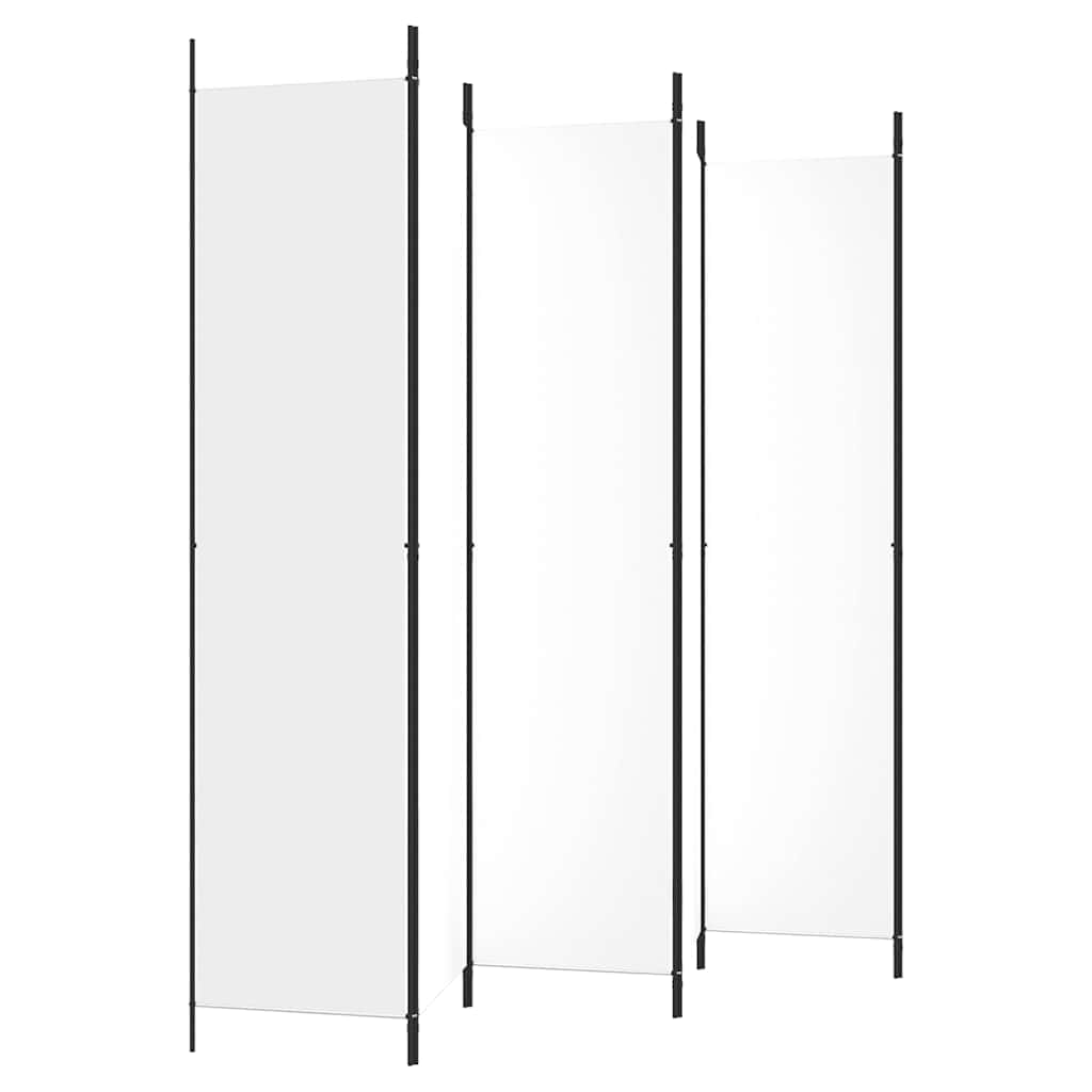 vidaXL 6-Panel Room Divider White 300x220 cm Fabric 5