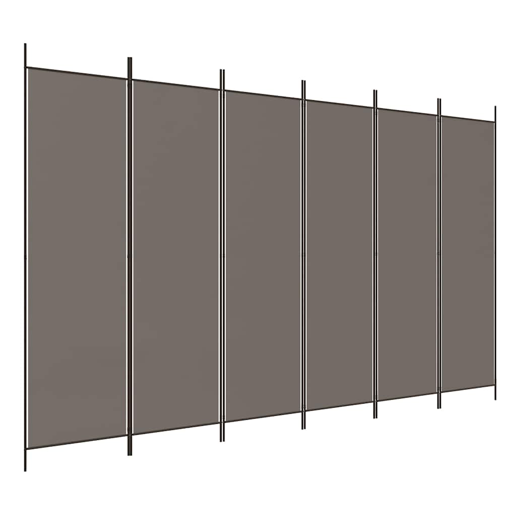 vidaXL 6-Panel Room Divider Anthracite 300x220 cm Fabric 2