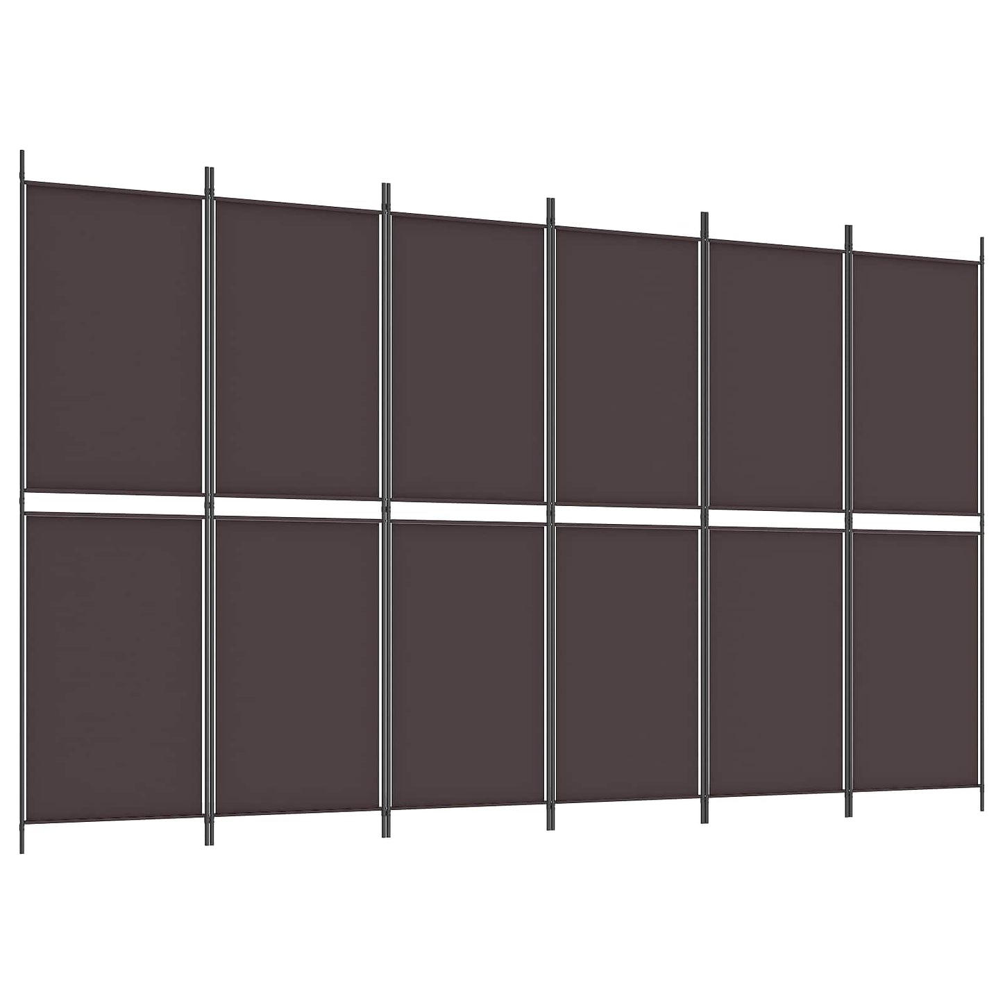 vidaXL 6-Panel Room Divider Brown 300x180 cm Fabric 2