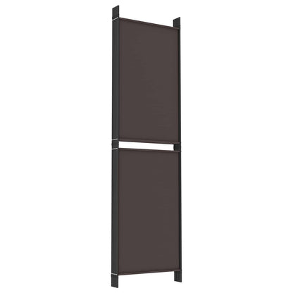 vidaXL 6-Panel Room Divider Brown 300x180 cm Fabric 5