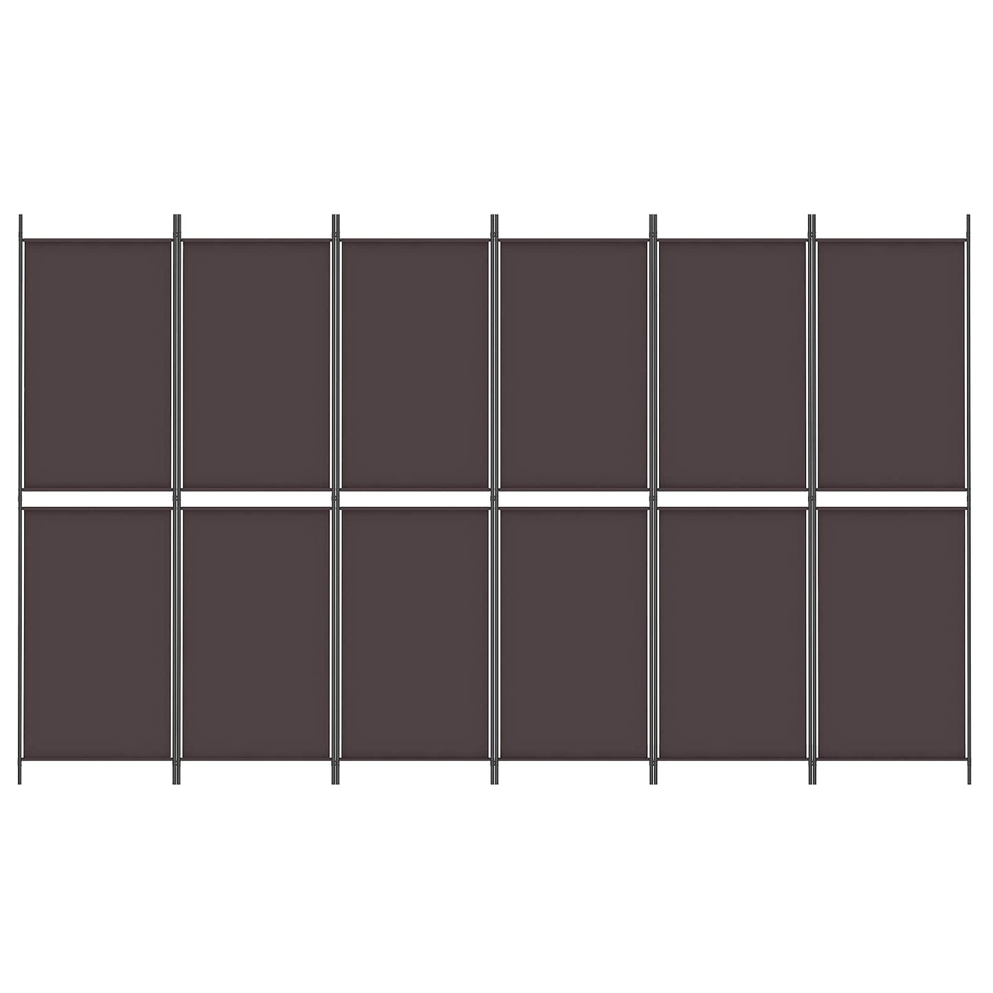 vidaXL 6-Panel Room Divider Brown 300x180 cm Fabric 6