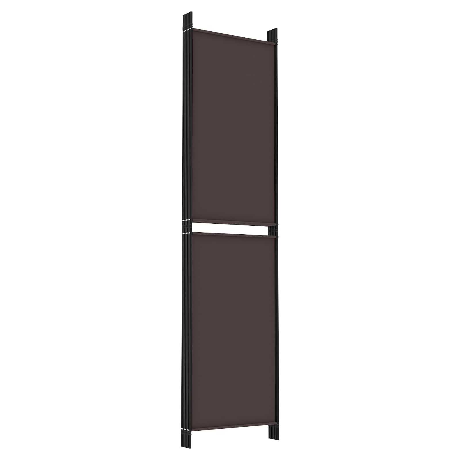 vidaXL 6-Panel Room Divider Brown 300x200 cm Fabric 5