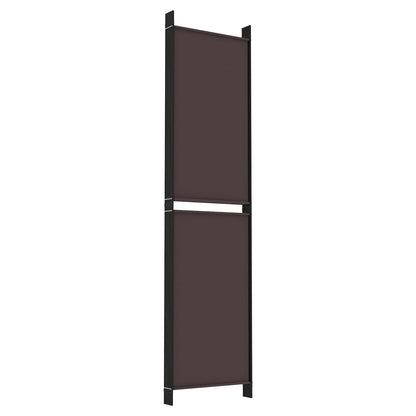 vidaXL 6-Panel Room Divider Brown 300x200 cm Fabric 5