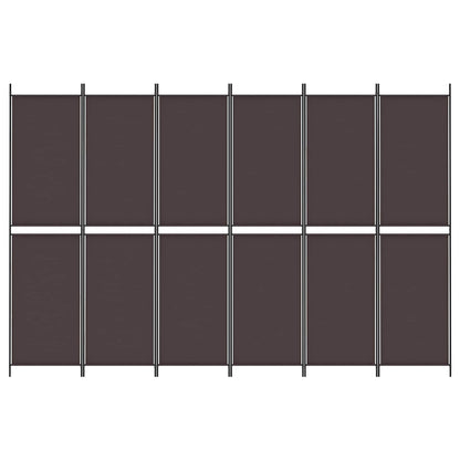 vidaXL 6-Panel Room Divider Brown 300x200 cm Fabric 6